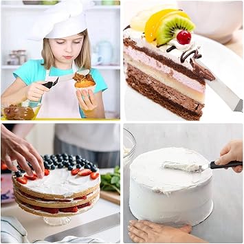 2 Pcs Palette Knife Baking, Pallet Knife for Cake Decorating, Stainless Steel Angled Spatula, 2 Size Angled Spatula for Cake Decorating Smoothing Icing and Cooking Frosting Pastries