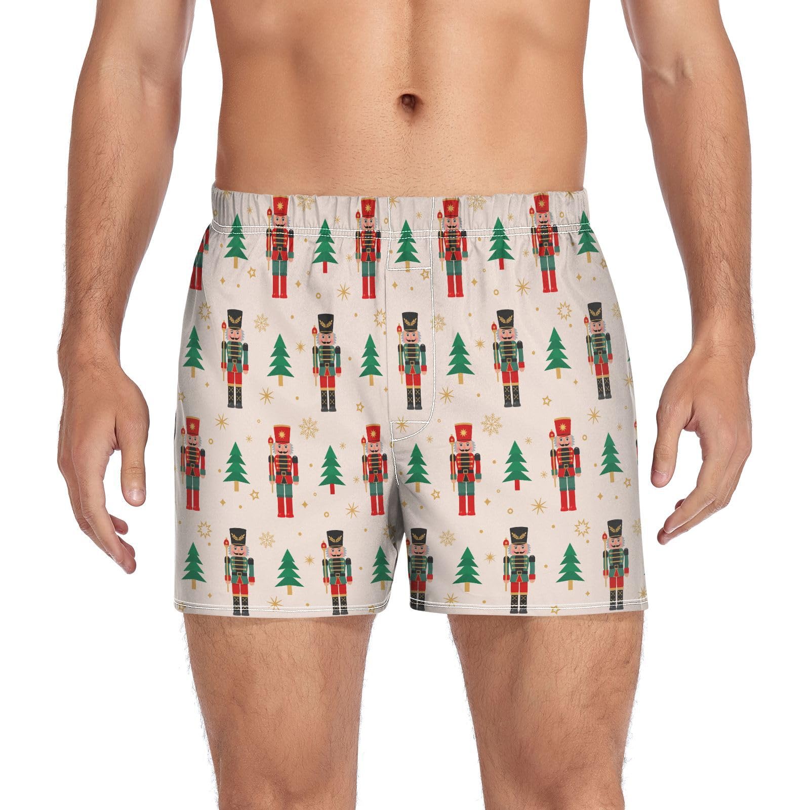 Men's Boxer Shorts, Cotton Boxers Underwear Soft Sleep Short Loose Boxers Button Fly S-XXL