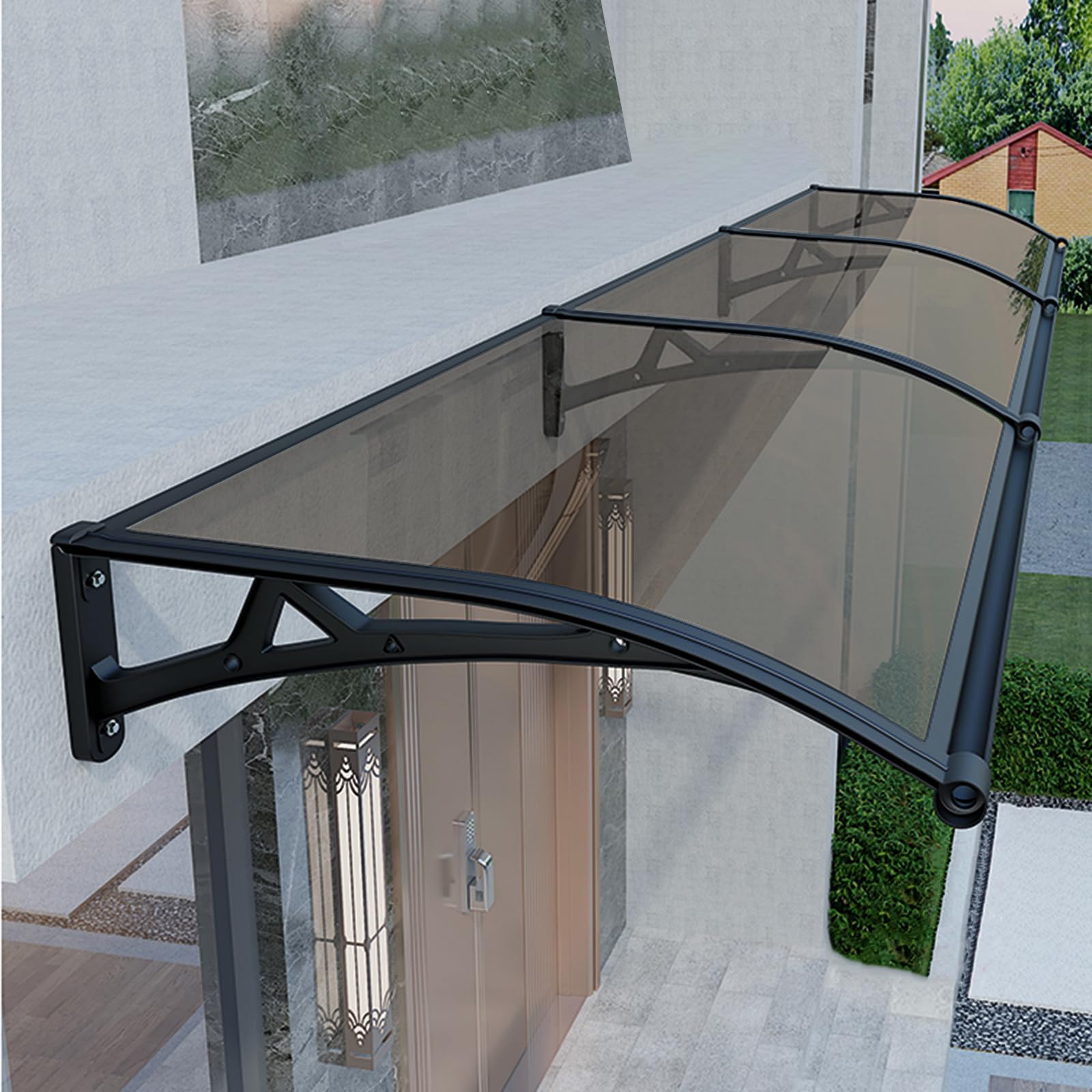 GJZQDKX Adjustable Exterior Window & Door Awnings - Weatherproof Rain & Snow Shelter Canopy for Patio & Porch -Outdoor Protection Cover