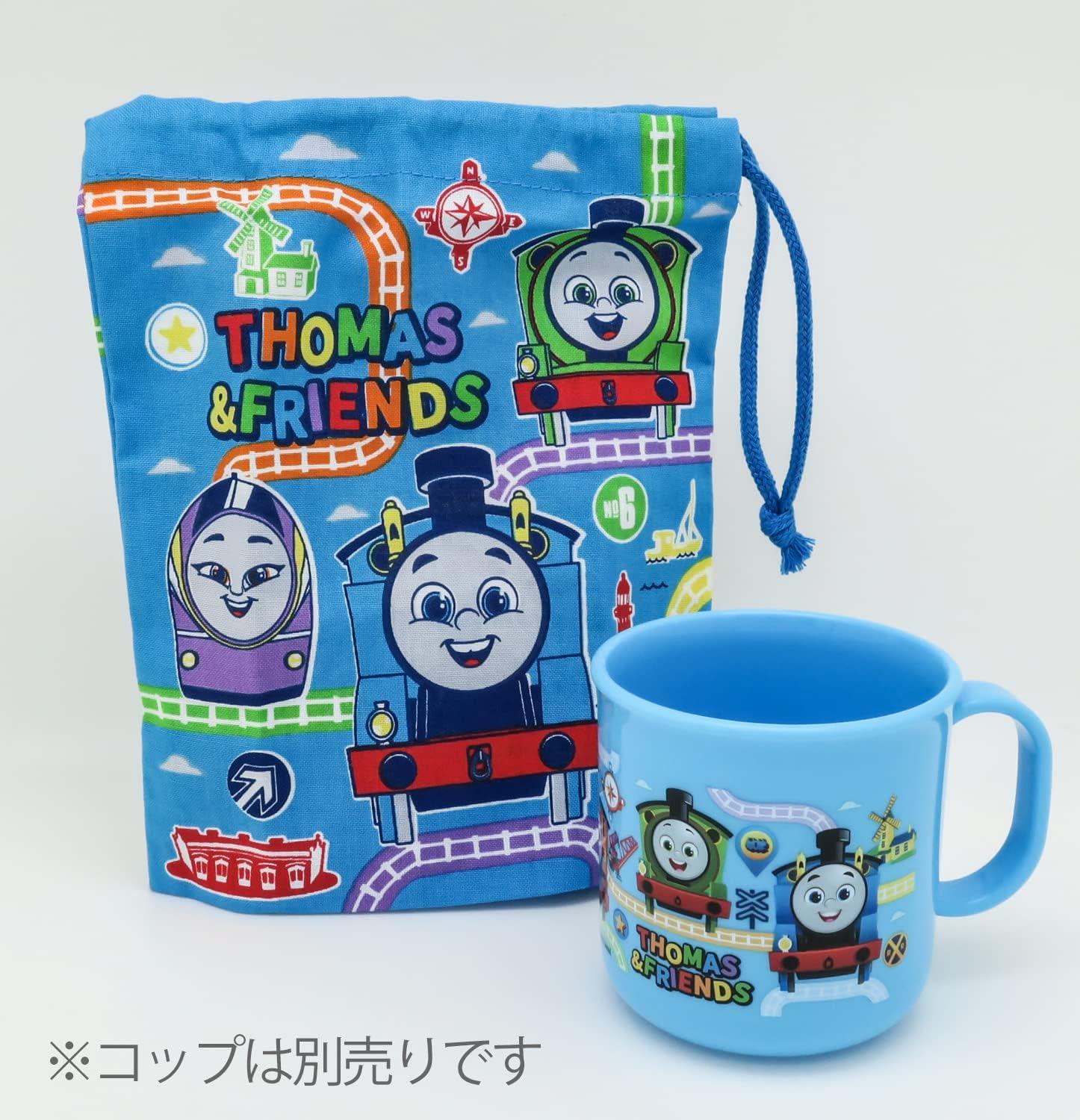 OSK CP-1 Lunch Bag, Lunch Drawstring Bag, Lunch Belt, Thomas the Tank Engine Cup Bag, Made in Japan