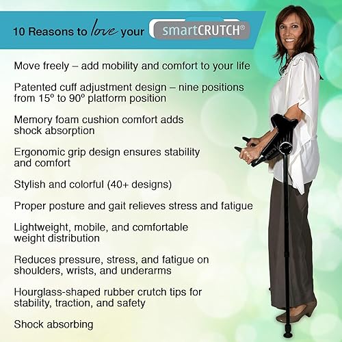 Miniatura 6 de Muletas ergonómicas personalizadas para el antebrazo para adultos, varios colores, el antebrazo ajustable gira de 15 a 90 grados, altura de 4 pies 4