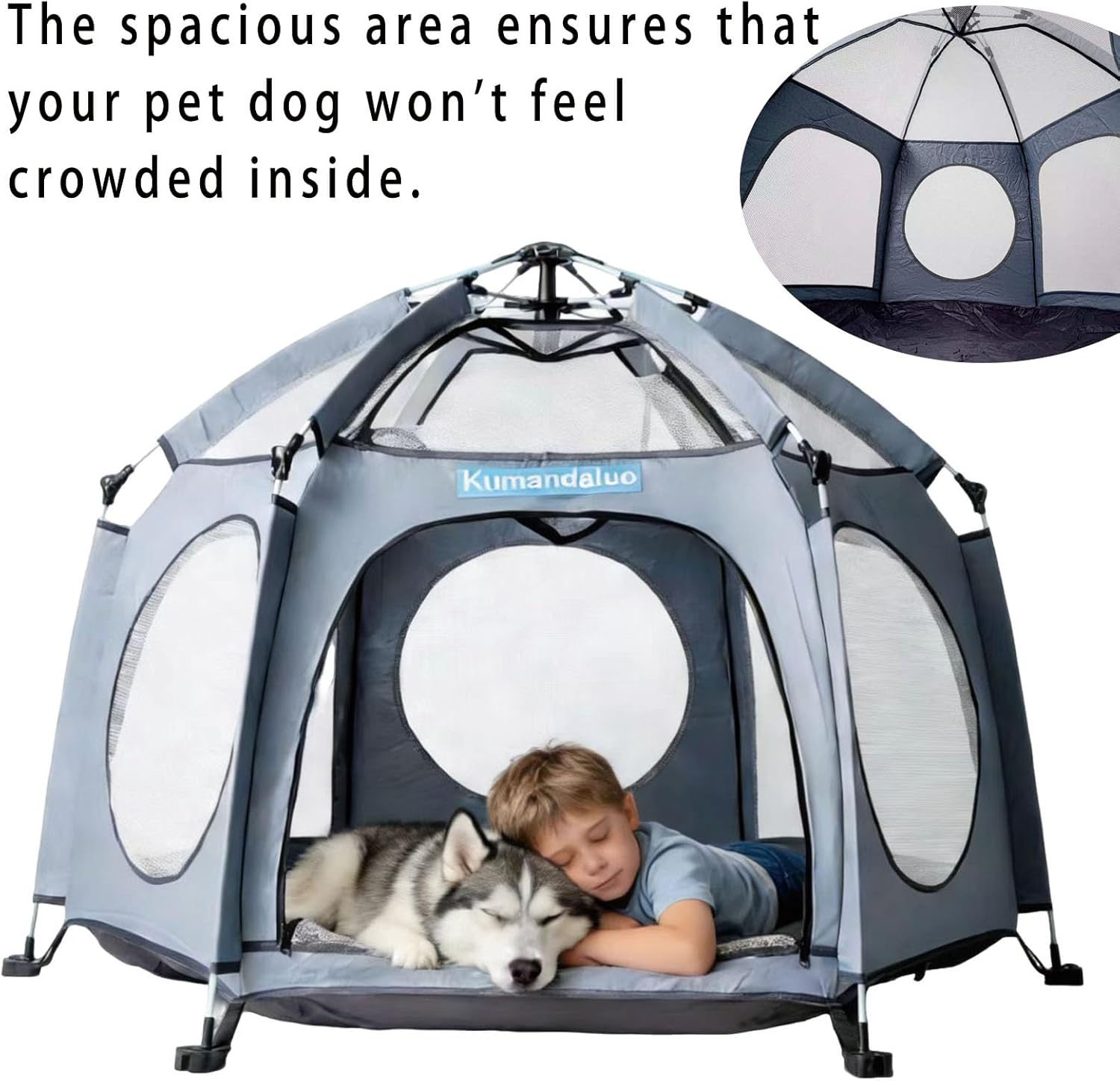 Pop-up pet Tent that Doesn't Require Setup and can be Quickly Opened into a Hexagonal pet shelter. Suitable for Large, Medium and Small Cats and Dogs.