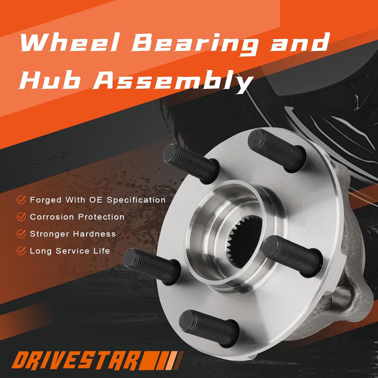 (Pair) DRIVESTAR 513220 Front Wheel Hub & Bearing Assembly for Subaru Legacy Outback 2005-2014 w/ABS