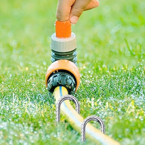 Miniatura 5 de Rebar - Estacas galvanizadas de 12 pulgadas para cama elástica con gancho en U, paquete de 6 anclajes para el suelo, estacas de tienda de campaña
