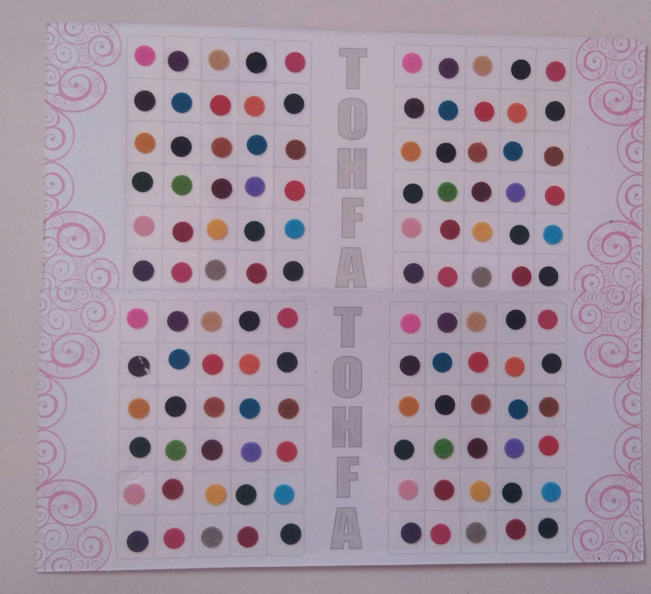 Parveen Enterprises - Medium Size Fancy Multicolour Bridal Bindi Set of 2 Packs