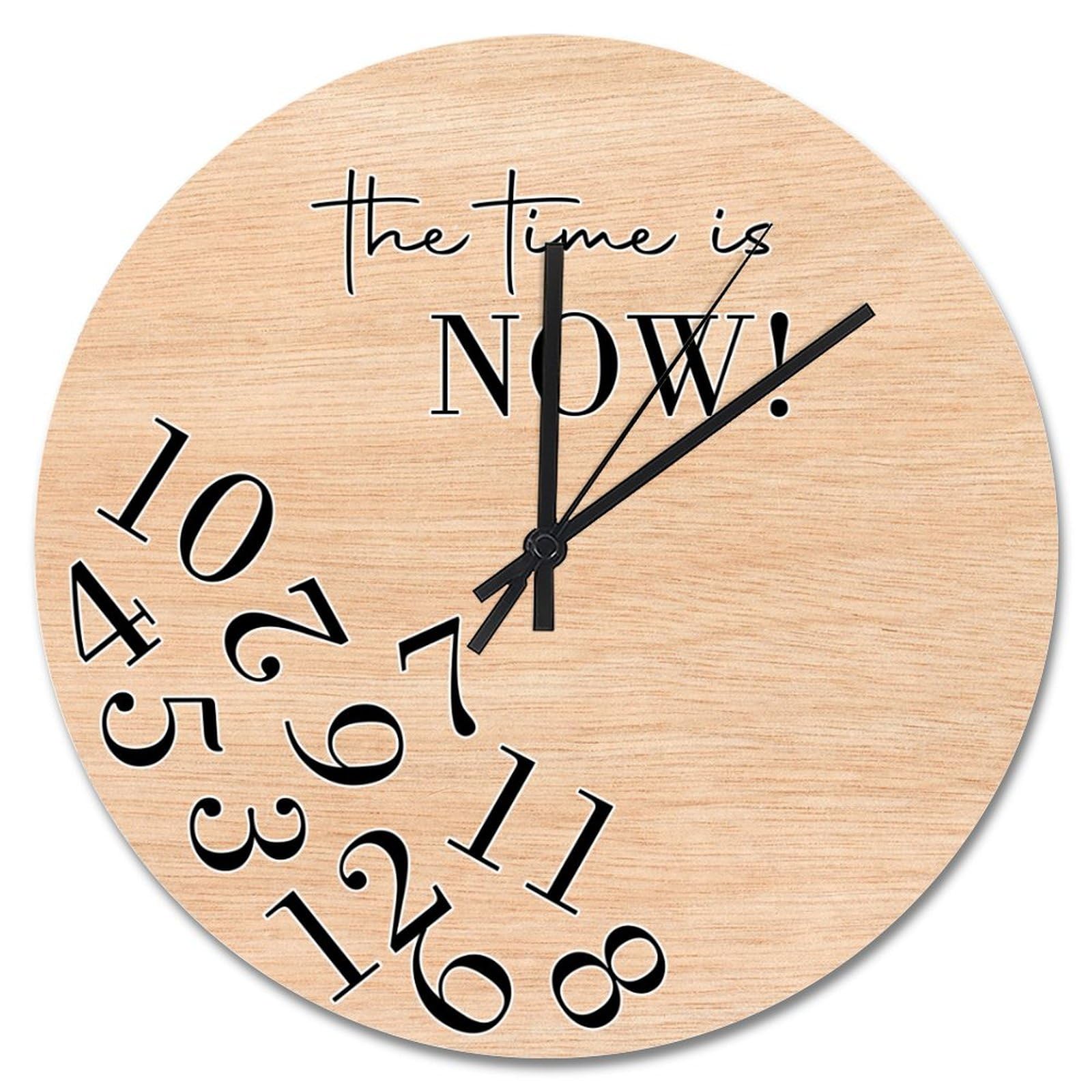 Horloge murale ronde en bois 38,1 cm au design de ferme traditionnelle