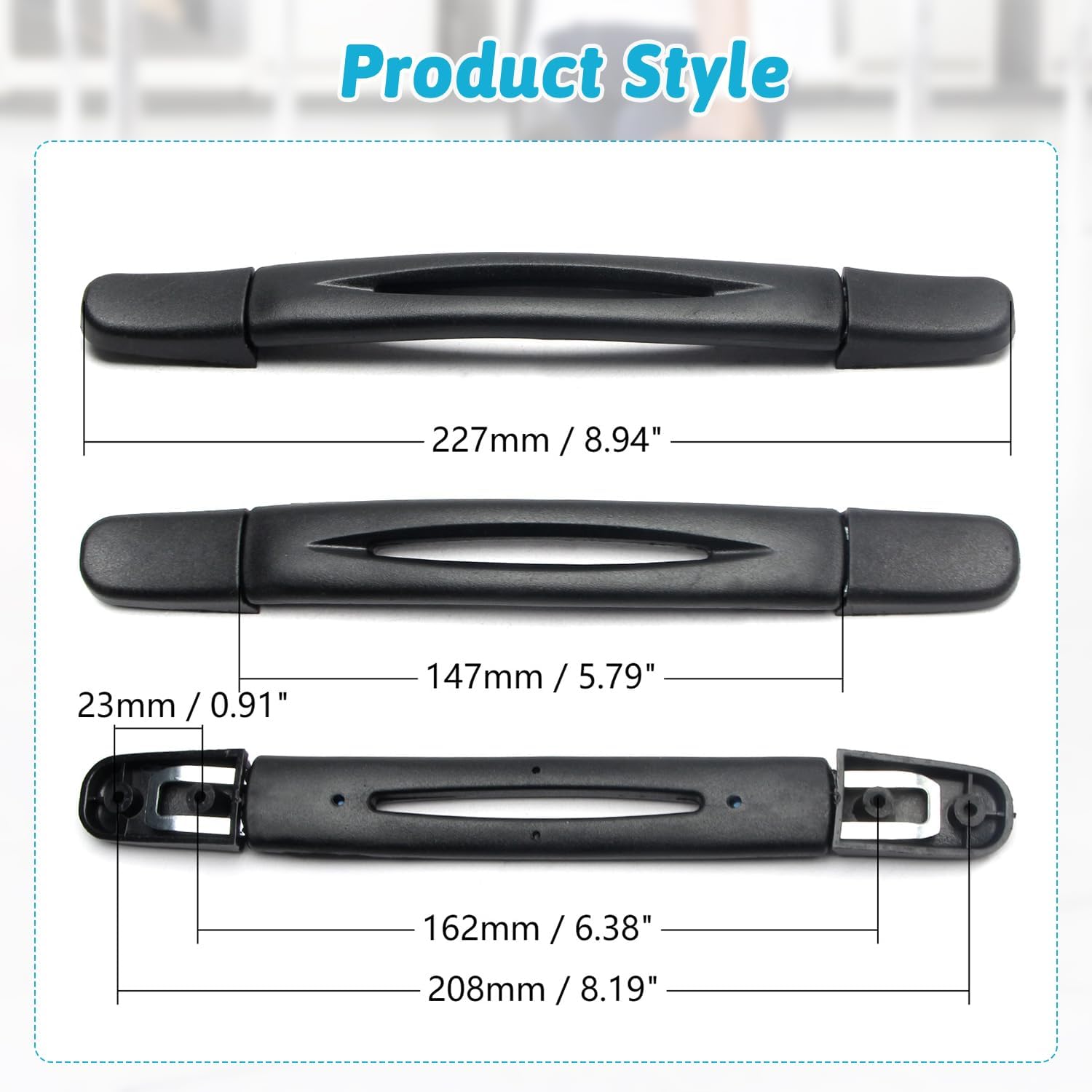 MroMax 2Pcs Luggage Handles Replacement, 9.84" x 0.98" (L x W) image 3