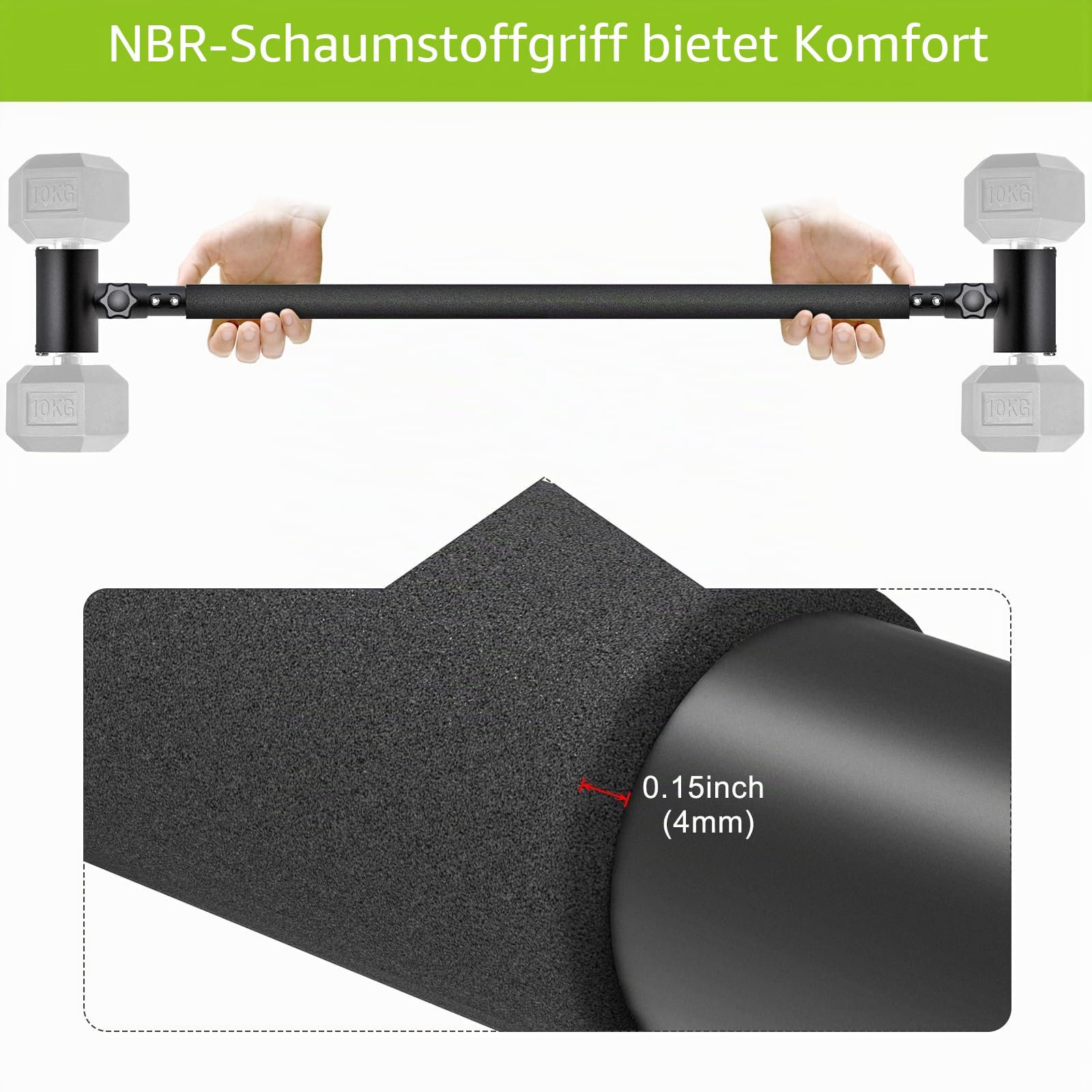 Kipika Verstellbarer Hantel zu Langhantel Konverter - EZ Curling Bar Adapter - Vielseitige Gewichtheberausrüstung für Home Gym