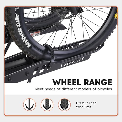 Miniatura 5 de Portabicicletas plegables de capacidad de 300 libras para enganche de remolque, portabicicletas eléctricas pesadas para 2 bicicletas eléctricas,