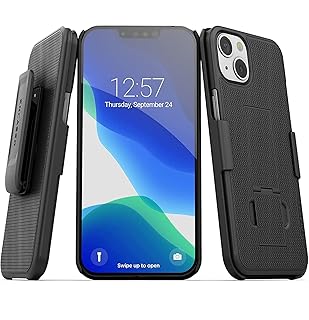 Encased DuraClip Designed for iPhone 13 Mini Belt Clip Case (2021) Slim Phone Cover with Holster (Black)