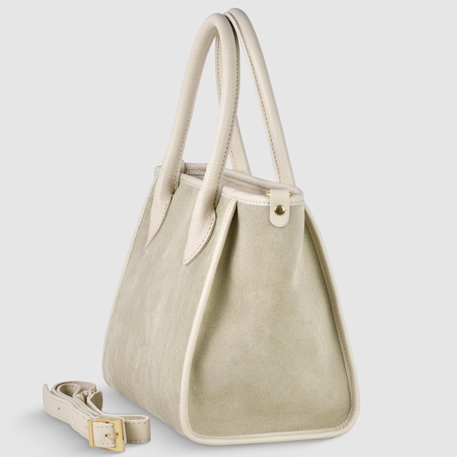 Suede Leather Top-Handle Bag - Image 3