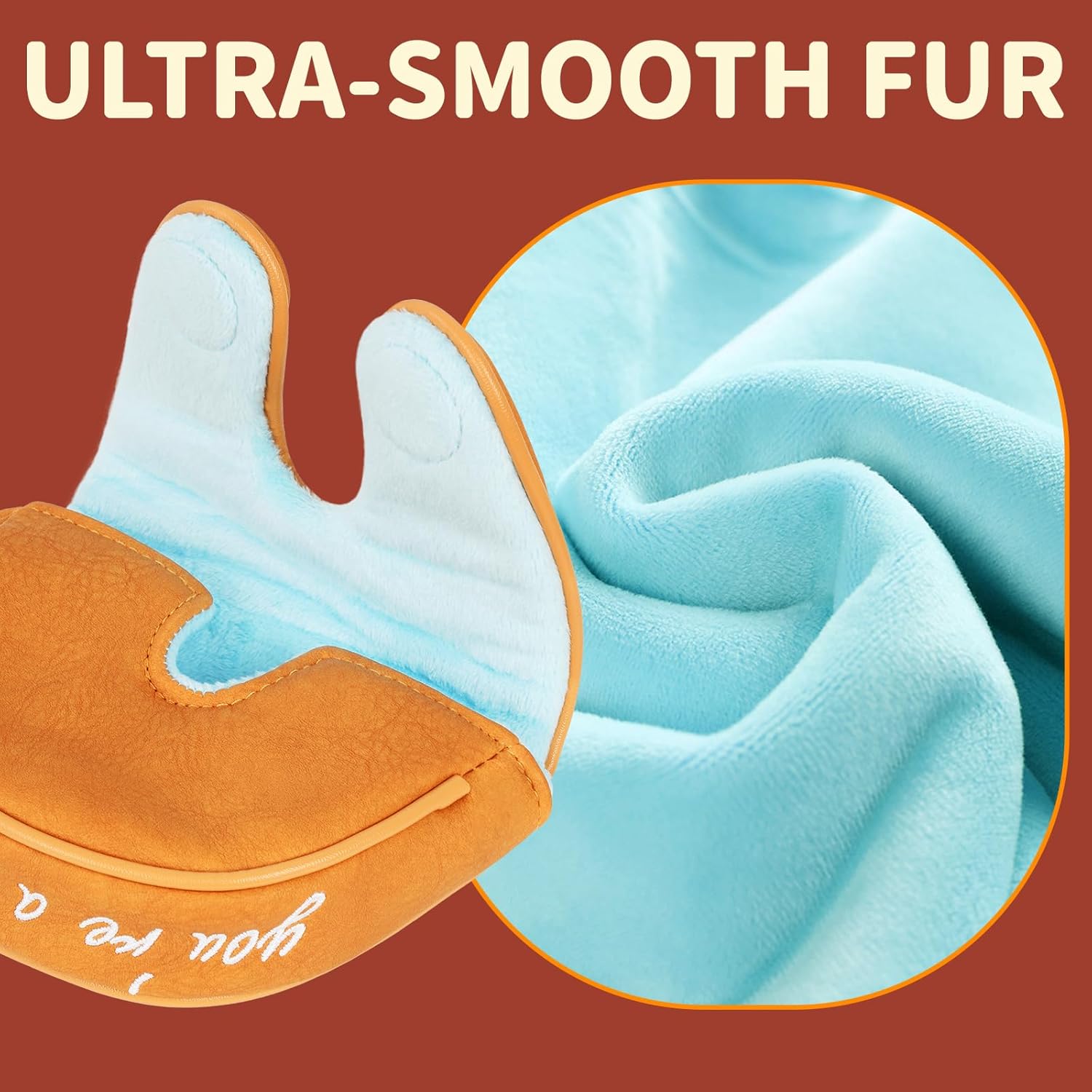 ファニーゴルフクラブヘッドカバー ドライバーヘッドカバー フェアウェイウッドヘッドカバー ハイブリッドクラブヘッドカバー ブラウン