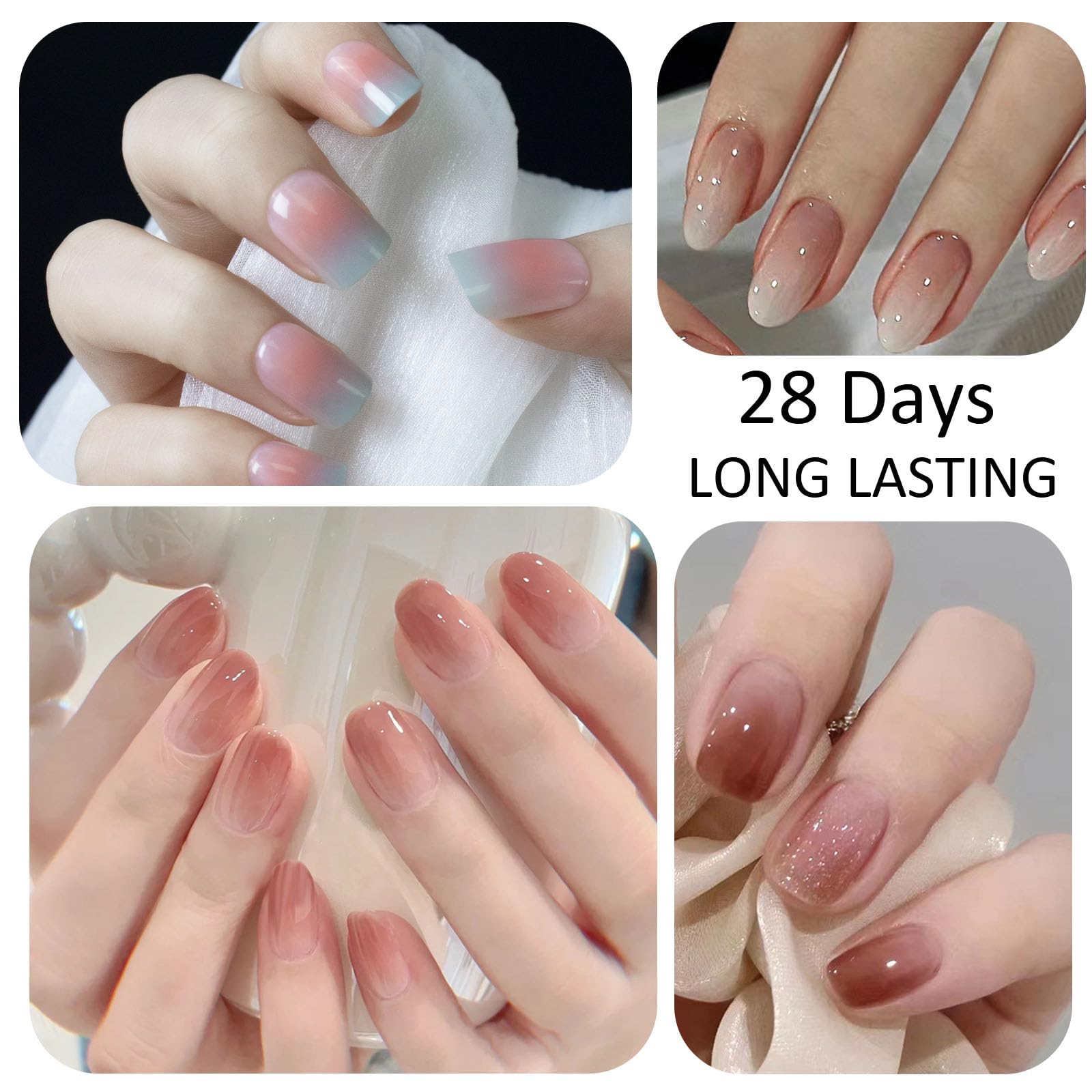 100 Pcs Nail Sponges for Ombre with Metal Grabber Ombre Nail Brush - Image 4
