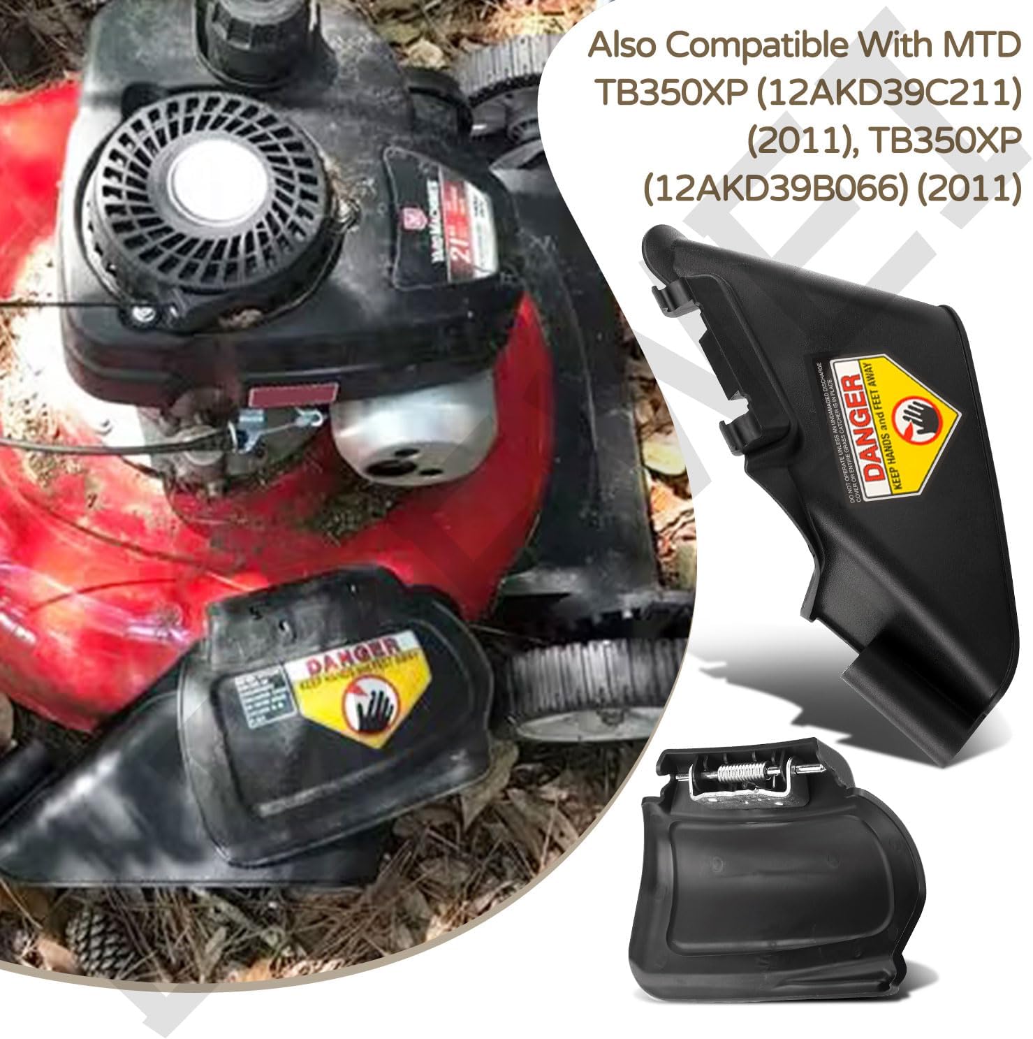 731-07131 987-02516A Side Discharge Chute and Hinged Mulching Plug Compatible with MTD Craftsman Lawn Mower. for TB110, TB130, TB200, TB230. Replace 731-7131 987-02516