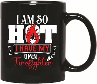 Gift for Firefighters Funny Fire Flaming Design Men Women 11oz 15oz Black Coffee Mug