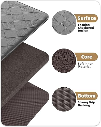 Miniatura 44 de Color&Geometry Tapetes acolchados antifatiga para cocina, 17 x 47 pulgadas, alfombra de pasillo antideslizante impermeable, alfombrilla acolchada