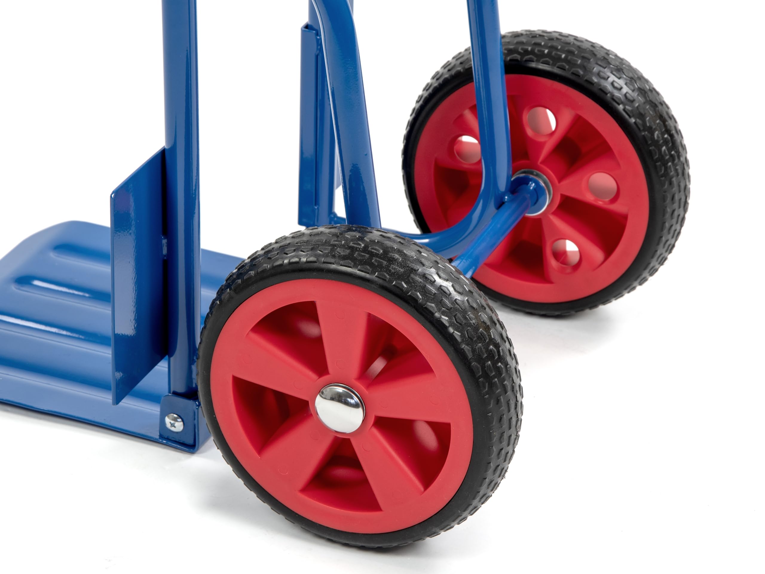 HEMMDAL Sackkarre | 200 kg Tragkraft | HxB 112 x 47 cm | 29 cm Schaufeltiefe | faltbar | aus Stahl | Teleskop-Bügelgriff | Blau | platzsparend | klappbar | Lastentransport | Transportkarre