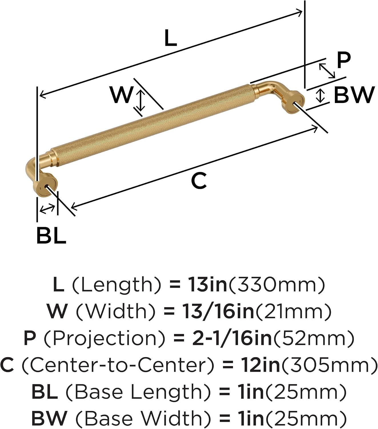 Amerock Collet 12 inch (305mm) Center-to-Center Champagne Bronze Appliance Pull, BP37689CZ
