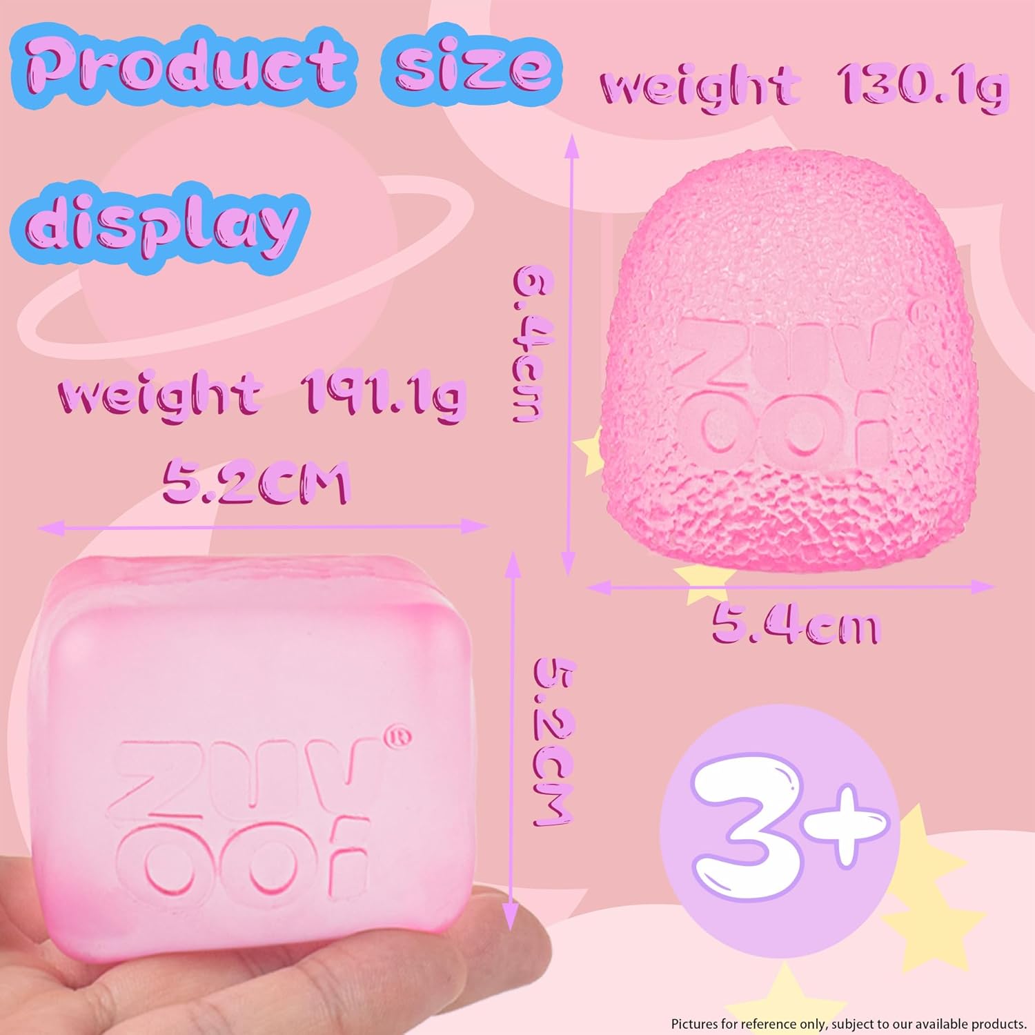 Stress Cube Squishy Balls - Collectible Fudge Candy- Soft Sensory Fidget Toy - (Set of 2) - Slow Rising Stress Balls Stretchy Fidget Fudge Cube for Anxiety Stress Relief（Random Color）