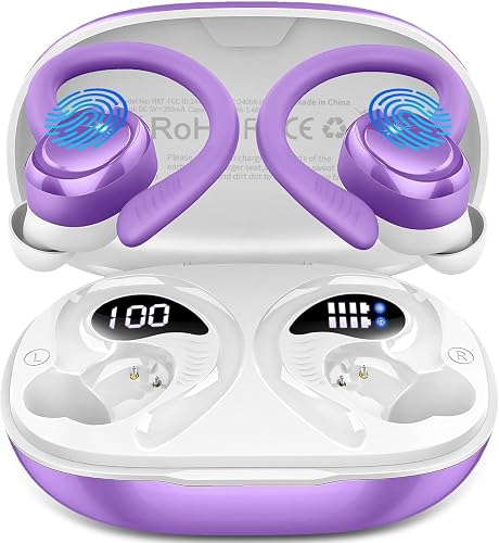Ecouteurs Bluetooth sans Fil Sport, Écouteur Bluetooth 5.4 avec 4 ENC Mic, HiFi 
