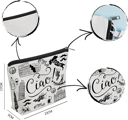 Miniatura 2 de Italia Viaje Bolsa de maquillaje Italia Recuerdo Italia Vacaciones Vacaciones Cosméticos Kit Italia Bachelorette Viaje Regalo Italia Bolsa de viaje