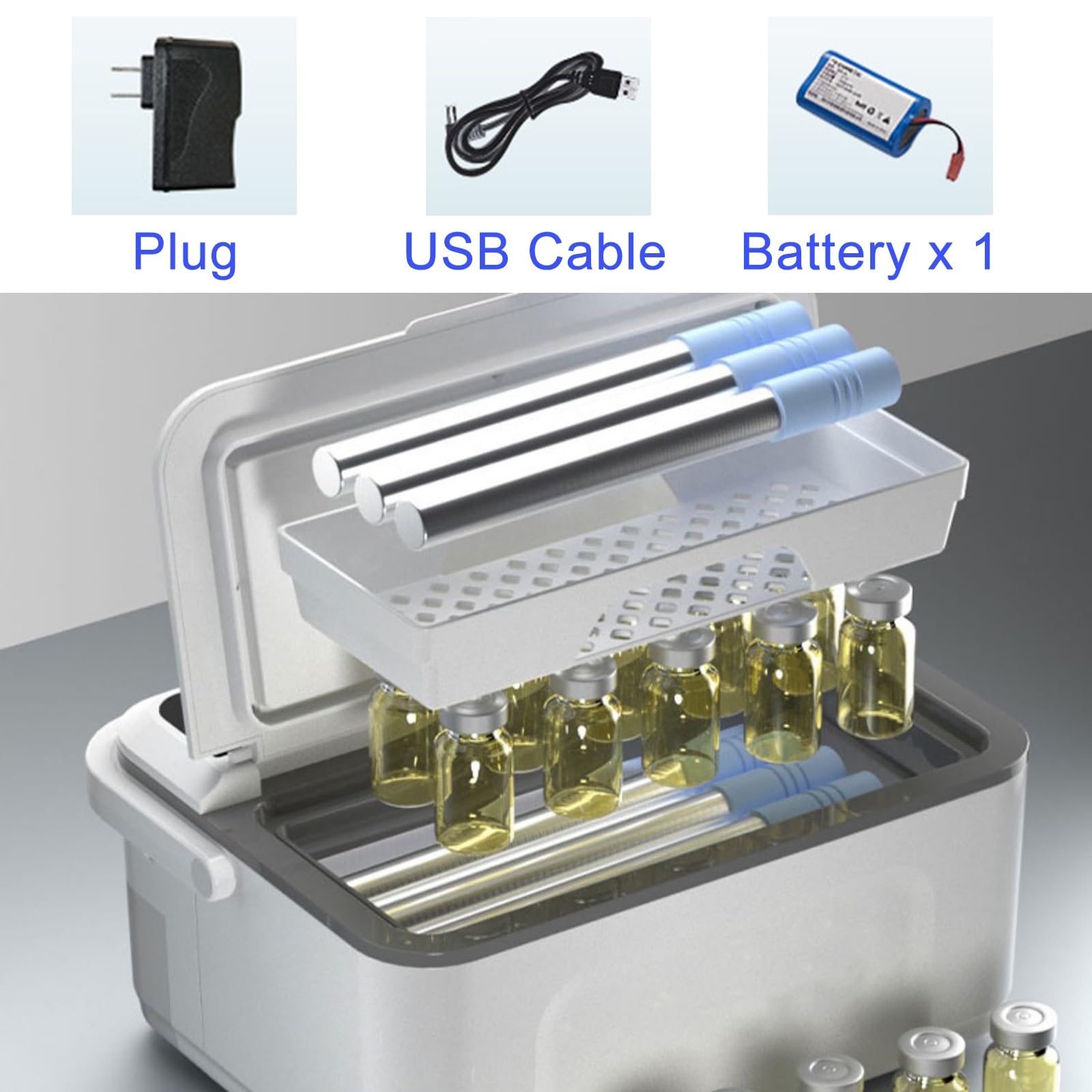 Nevera Medicamentos Portatil Refrigerador para Vacunas de Insulina, Mini Refrigerador de Insulina de Alta Capacidad para Coche, Nevera Insulina Viaje (Size : 10800mAh Battery x 1)
