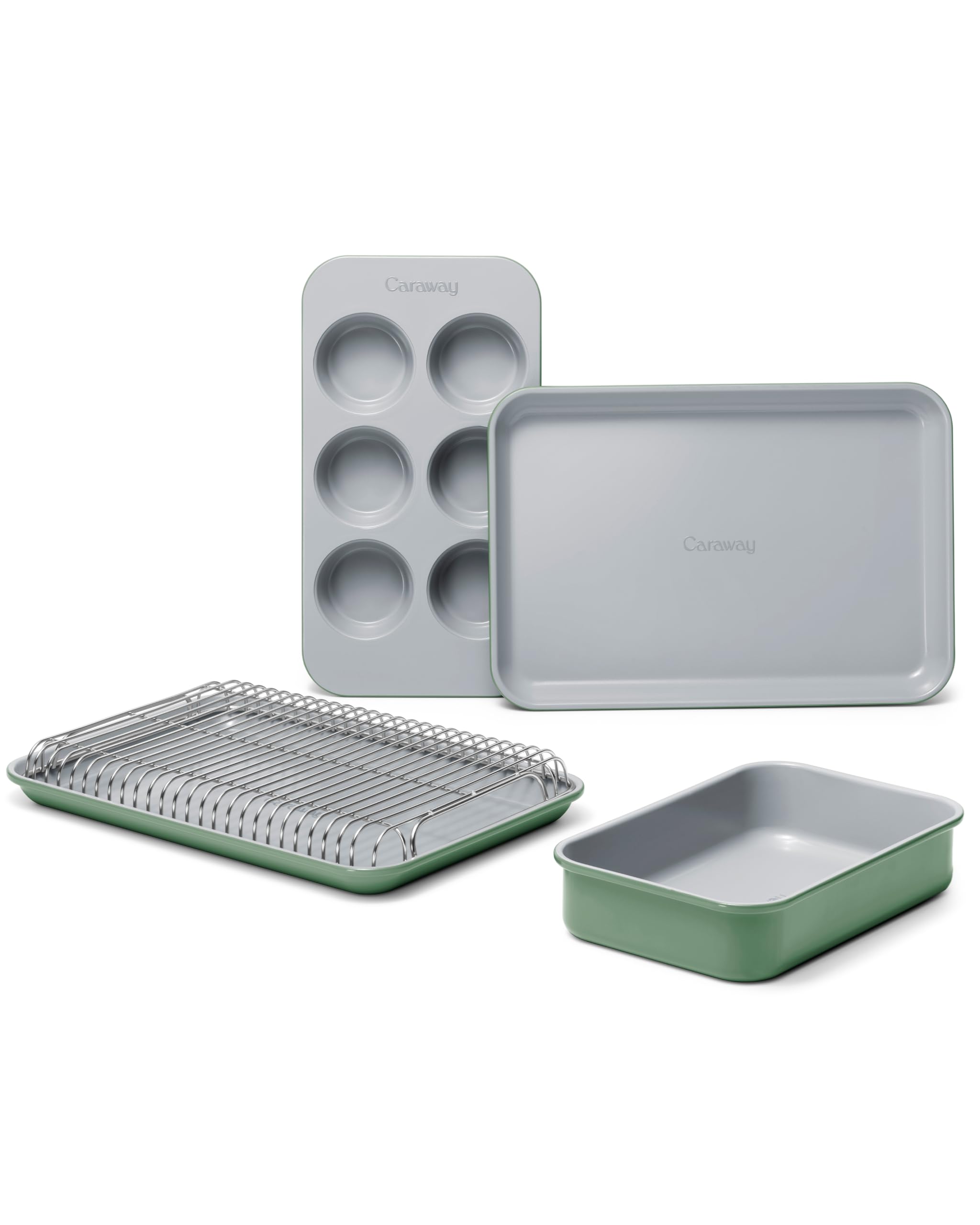 Juego de sartenes compactas para hornos pequeños que evita que la comida se pegue sin usar tóxicos