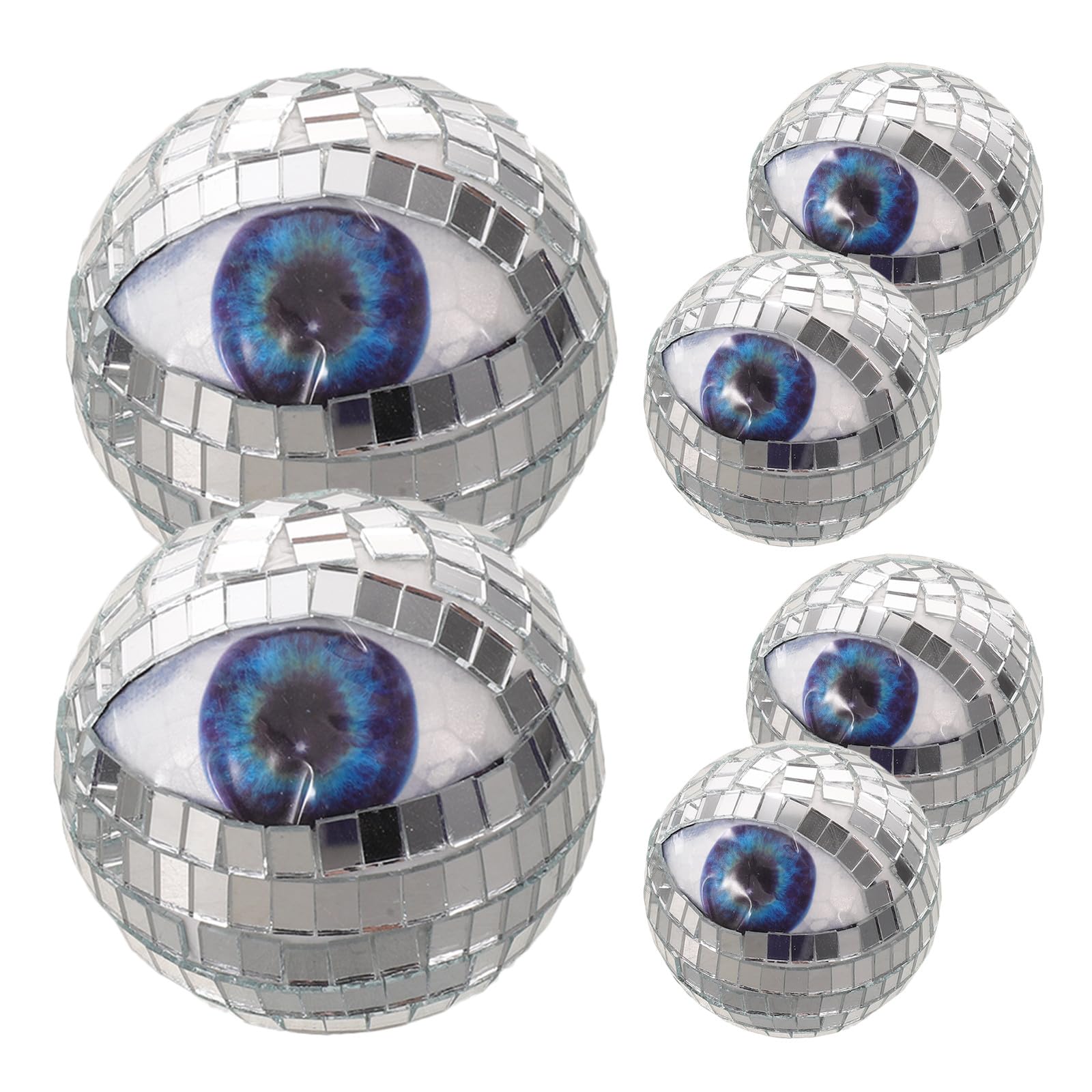 POPETPOP 6 Bolas de Discoteca con Forma de Ojo de Espejo, Bola de Cristal