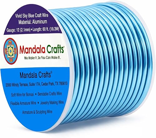 Vista 239 de Mandala Crafts - Alambre de aluminio anodizado de calibre 10 para manualidades de joyería - 32 pies de alambre flexible de cobre coloreado - Doble