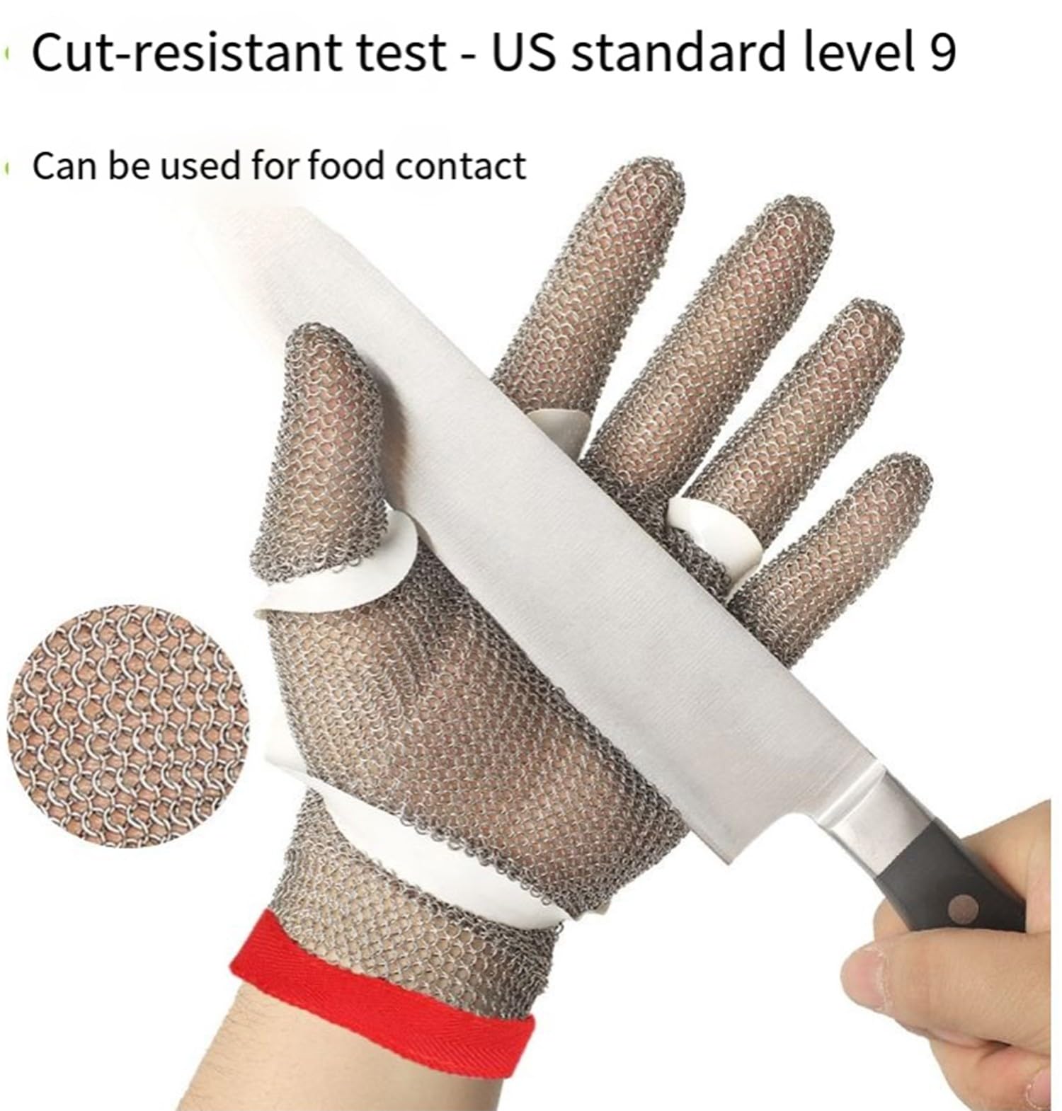 Guantes Anticorte, Anillo De Acero Inoxidable Guantes De Malla Anti Corte Cuchillo Resistente Guante De Carnicero De Cocina Guantes De Seguridad para Tallado De Madera, Carpintería S
