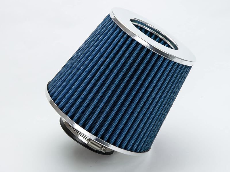 Filtro de ar cônico Rtunes Racing lavável a seco com entrada de 89 mm azul – 1 unidade