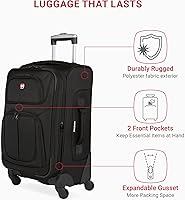 Vista 21 de SwissGear - Equipaje suave expandible Sion con ruedas, Negro