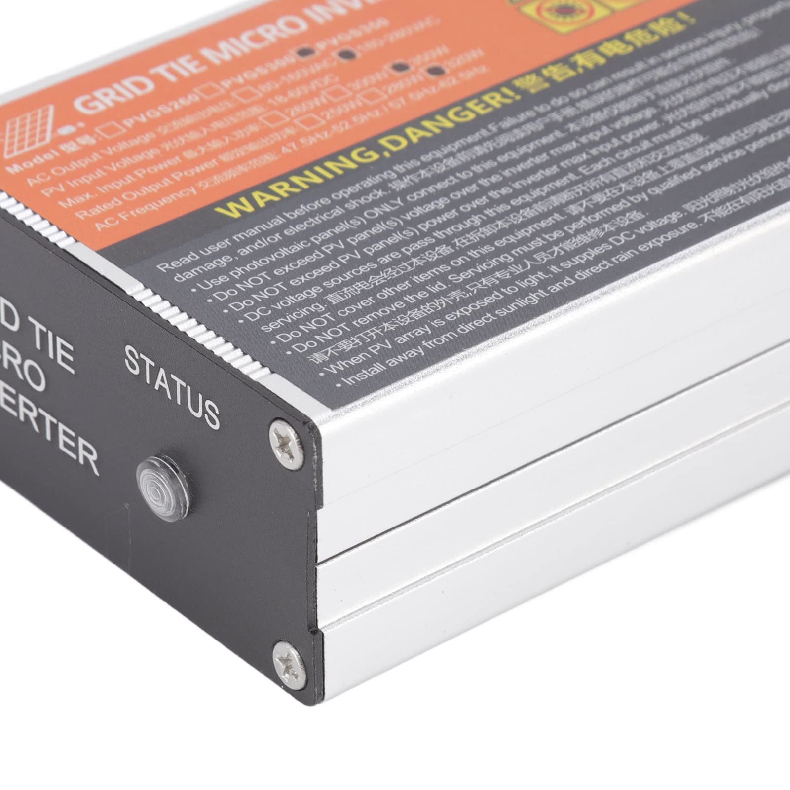 Zerodis Solar Micro Inverter Grid Tie Aluminiumlegierung Tragbarer Sinus-Solar Micro Inverter 18‑60 V Hohe Umwandlungsrate Wasserdicht Grid Tie Micro Inverter für Generationssysteme AC220V(350W)