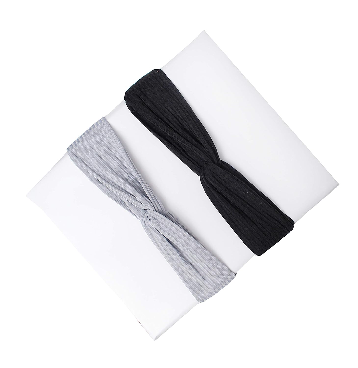 Vogue Hair Accessories Solid Nylon Fabric Knot Stretchable Hairband for Girls and Women, Pack of 2 – Multicolor