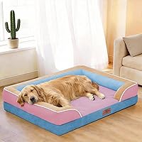 Vista 506 de Comfort Expression - Cama ortopédica para perros extragrandes, 53 x 42 pulgadas, cama impermeable y de apoyo de espuma con cojines removibles