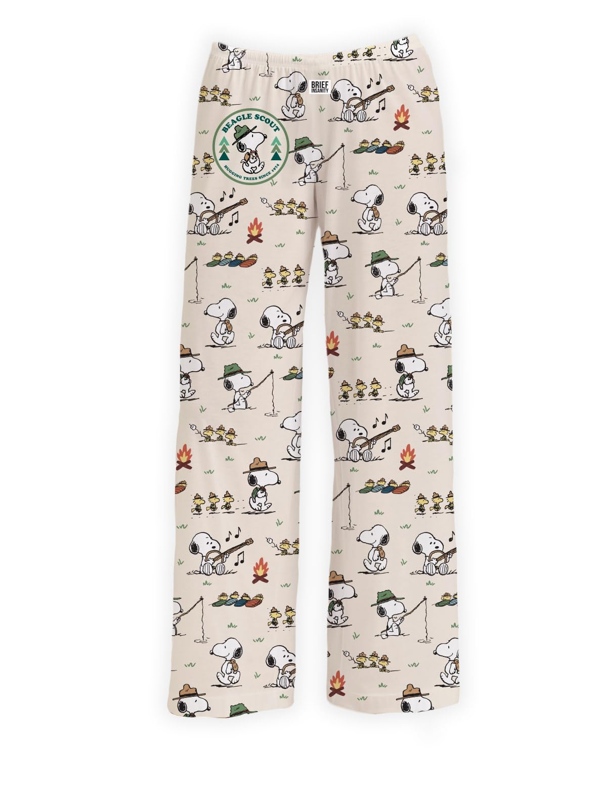 BRIEF INSANITY Peanuts Character Pajama Pants for Men &amp; Women, Soft Snoopy Pajamas with Side Pockets &amp; Elastic Waist