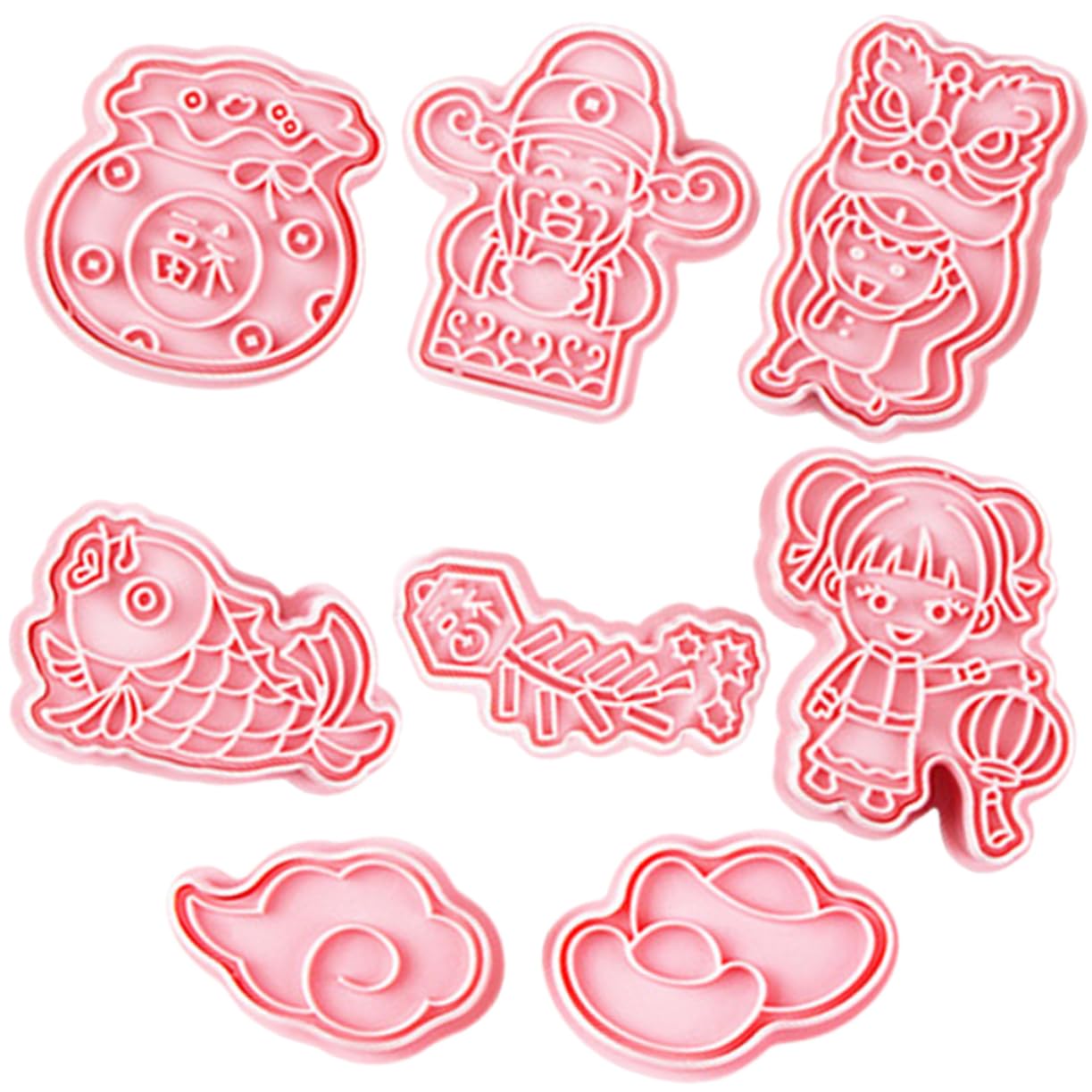 Cabilock 5 Juegos Molde De Galletas Cacerola Galletas De Chocolate Cortadores De Galletas Moldes De Fondant Horneando Plantilla De Galleta Galletas De Mantequilla El Plastico Rosa 8 Uds * 5