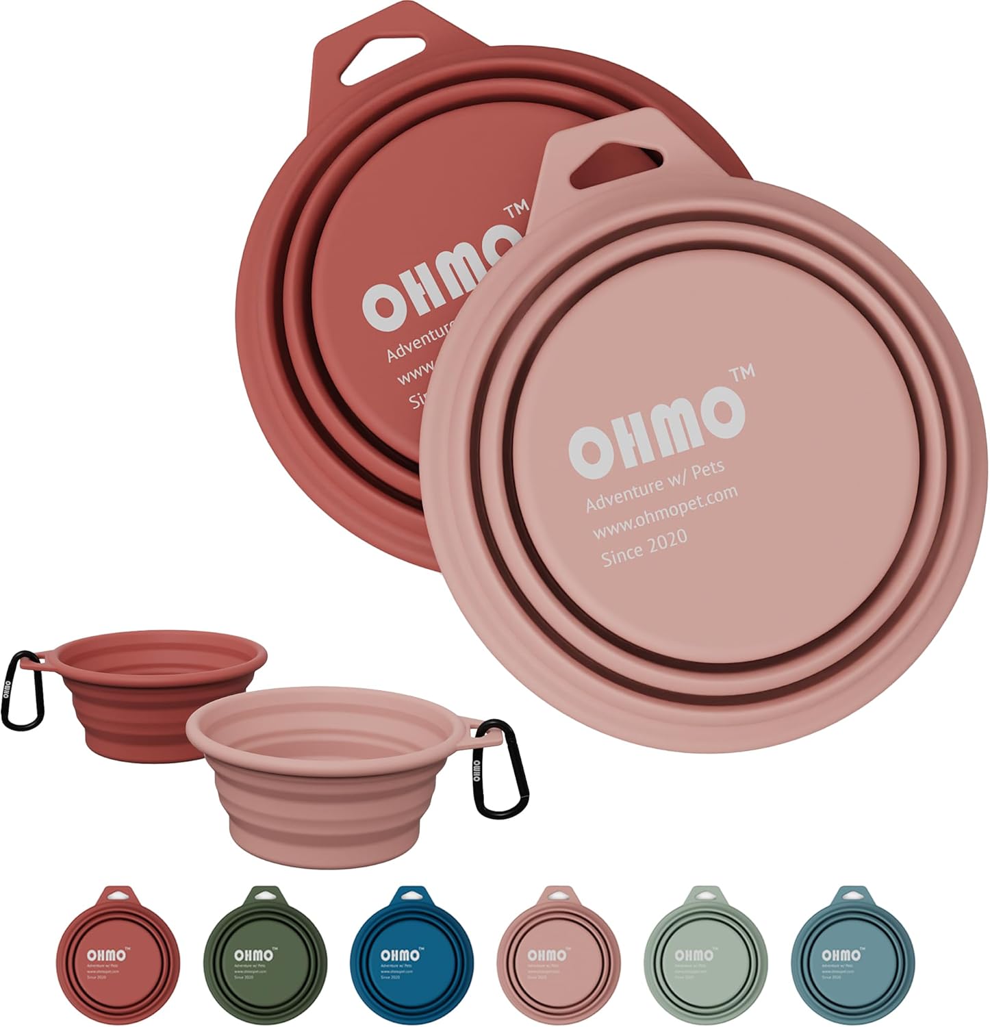 OHMO Silicone Collapsible Dog Bowls (2-Pack) – Portable Pet Travel Dish OHMO Silicone Collapsible Dog Bowls (2-Pack) – Portable Pet Travel Dish