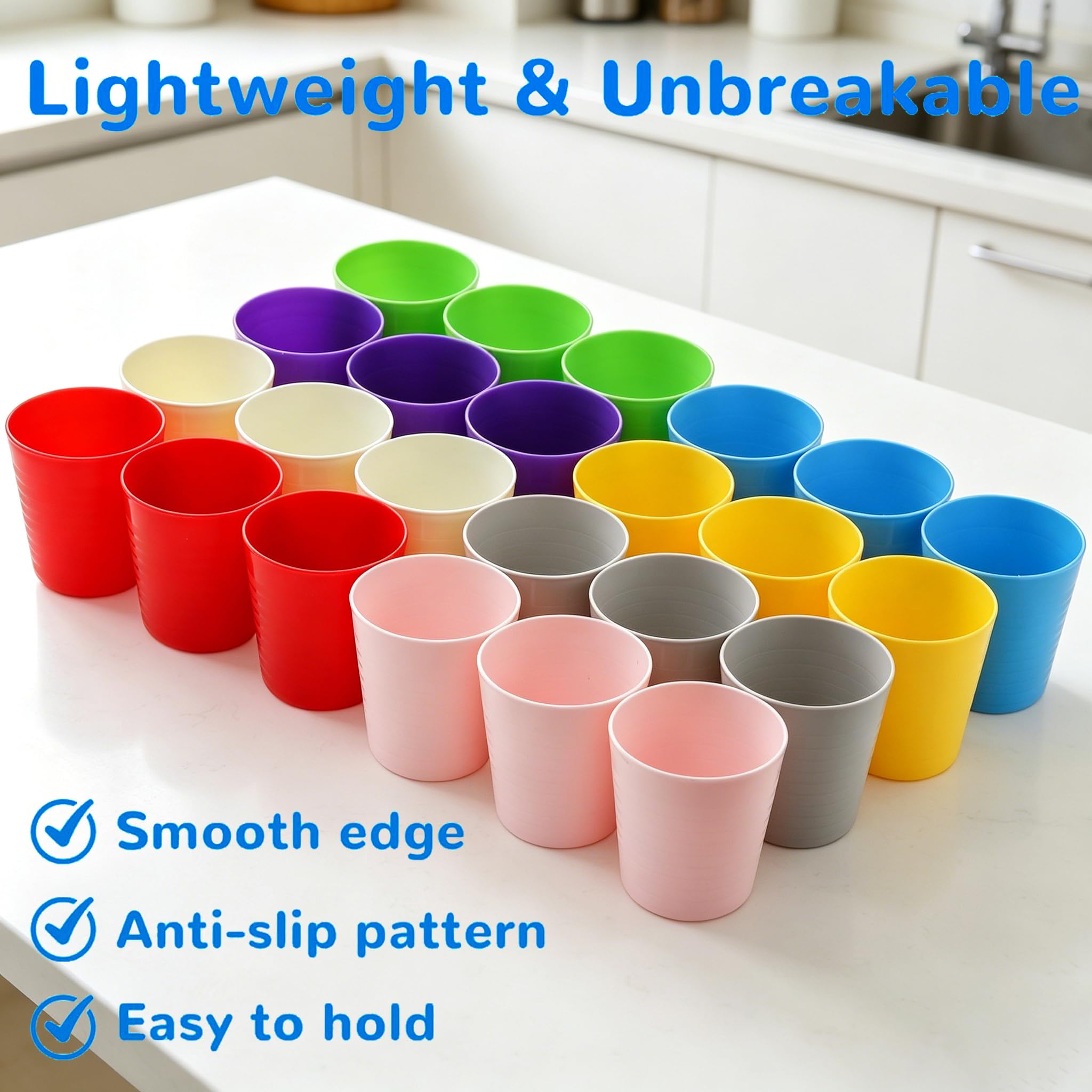 Amazon.com: Frcctre 24 Pack Plastic Kids Cups, 8 Oz Small Unbreakable Plastic  Kids Tumblers Reusable Children Drinking Cup Juice Tumblers BPA-Free Cup :  Baby