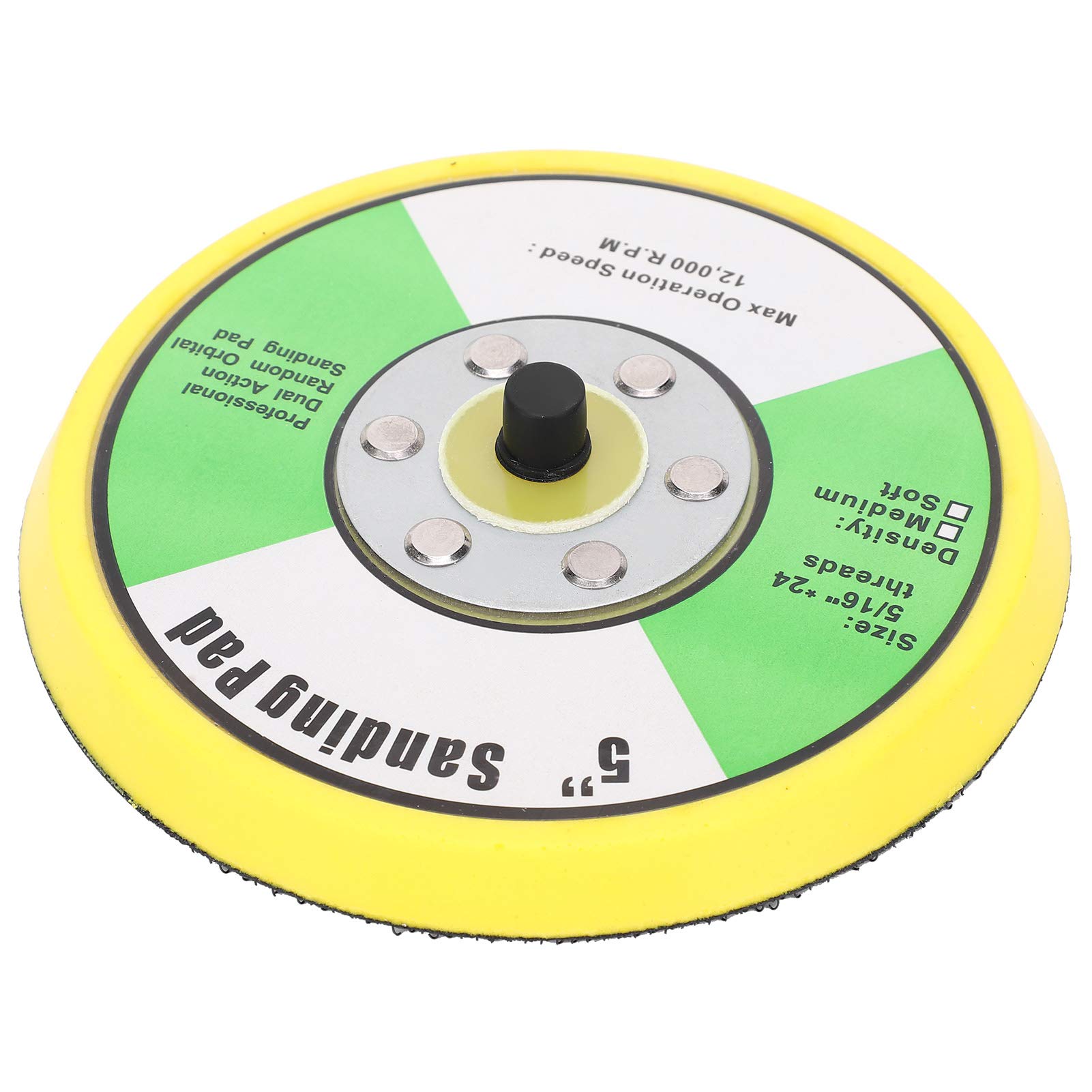 Respicefinem 5in Round Sandpaper Machine Tray Dry Grinder Pneumatic Disc Sticky Disc 125mm Round Sanding Pad Polishing Disc Polishing Wheel