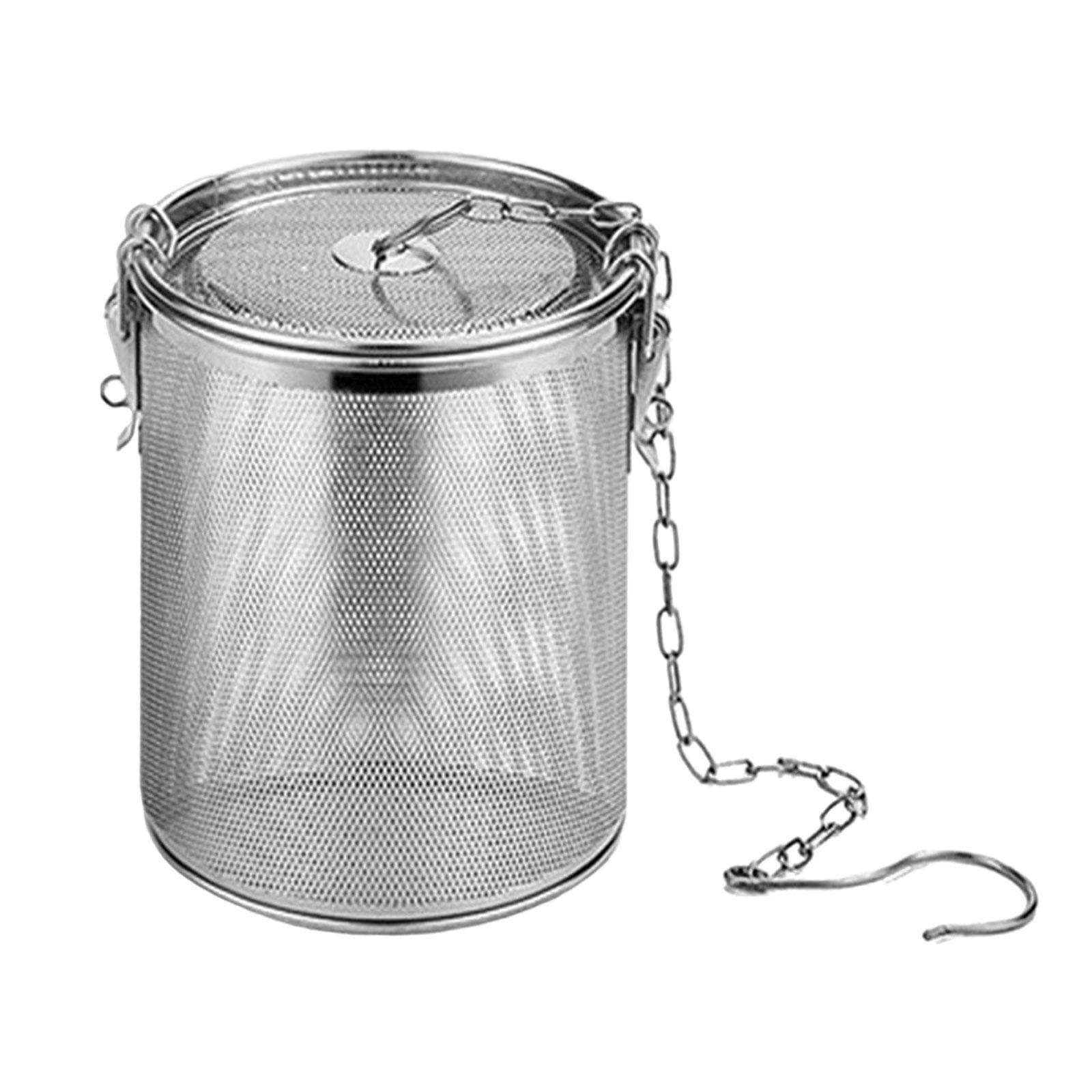 Filtro Spezie Colino Tè Infusore Acciaio Inox Separato Maglia Sottile con Catena Gancio per Tazze Teiere Filtraggio Aromi Cucina Erbe