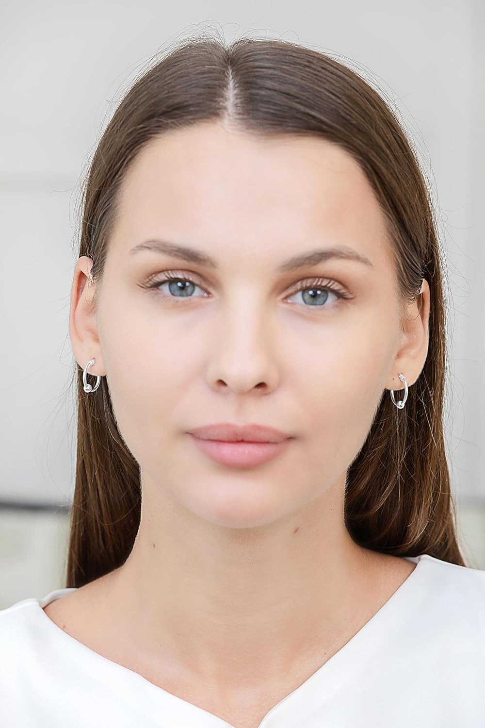 Hoops & Loops 925 Sterling Silver Ball Bead Accent Click-Top Hoop Earrings for Women Men, 12mm, 15mm, 18mm, 25mm | Silver, Yellow & Rose Gold - Image 2