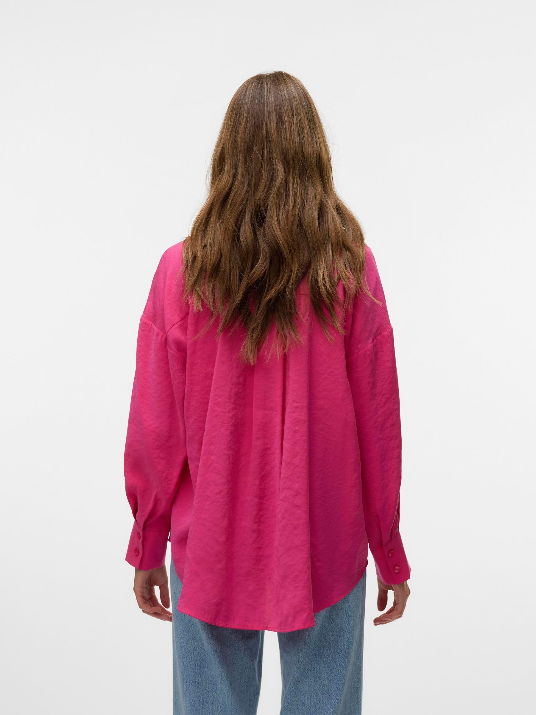 VERO Moda Damen Vmqueeny Ls Oversize Shirt WVN Ga Noos Langarmshirt