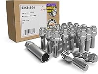 Vista 18 de Wheel Accessories Parts 20 piezas de rosca M12 x 1.5 12 x 1.5 rosca Bellota para asiento de perno de terminación cromada, longitud del vástago