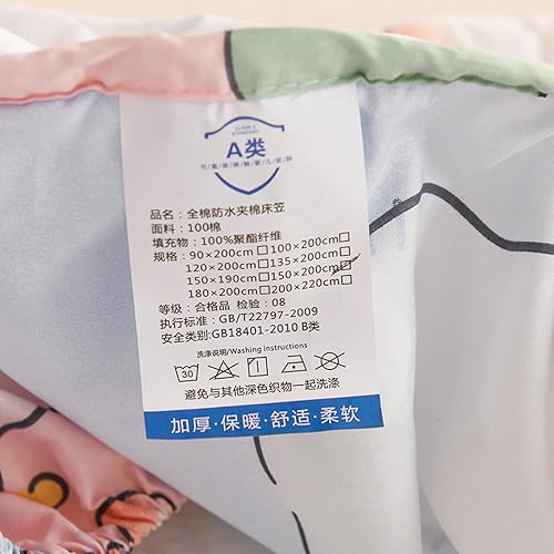 Miniatura 7 de EVURU Sábana bajera individual solamente, funda de colchón de tamaño matrimonial, almohada de algodón con relleno acolchado protector de colchón de