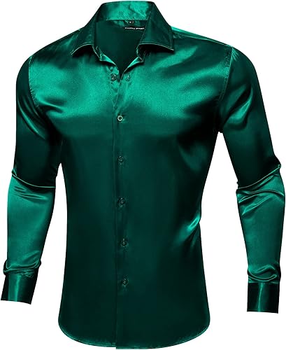 Miniatura 3 de Barry.Wang Camisas de vestir sólidas de manga larga para hombre, camisa formal, cuello alfiler, multicolor, negocios, casual, camisas con botones