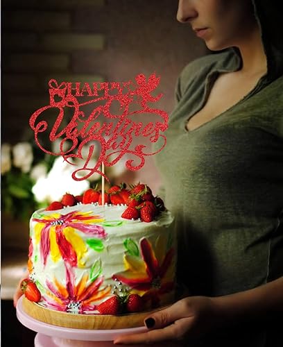 Miniatura 5 de Decoración para tartas de San Valentín con purpurina roja, decoración para tartas del día de San Valentín, con forma de corazón Sweet Love Be Mine