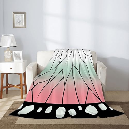 Miniatura 8 de JUNHAOLONG Manta de anime de 40 x 50 pulgadas, Kochou Shinobu de Demon Kochou Shinobu, manta de cama de lujo, manta de cama de lujo, para