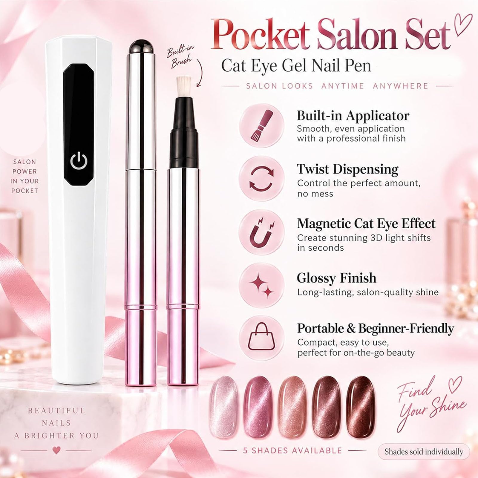 Set de salón de bolsillo, Herramienta Gel Polish (5 Color Set)