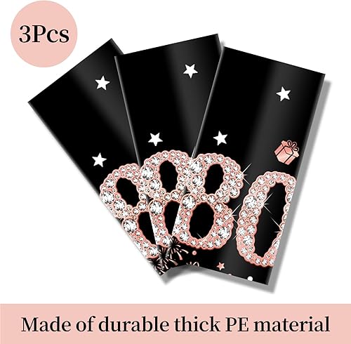 Miniatura 27 de Paquete de 3 manteles de oro rosa Happy Thirty – Suministros para fiesta de cumpleaños 30, decoración de mantel rectangular desechable de plástico